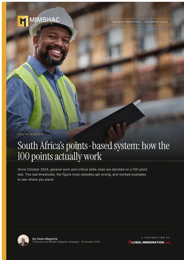 Cover of South Africa’s points-based system: how the 100 points actually work