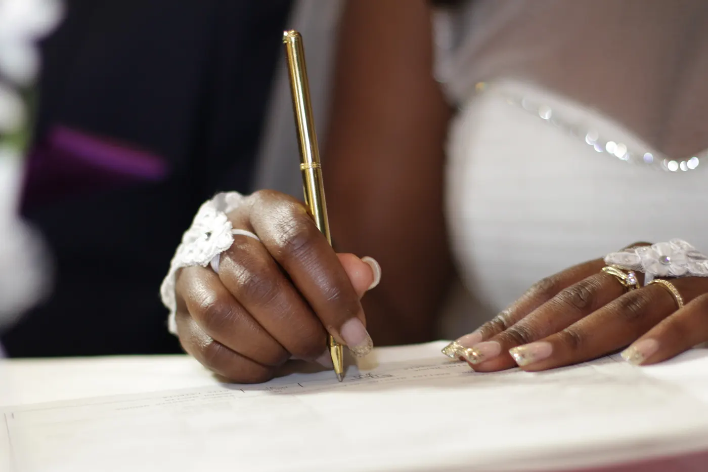 Wedding Certificate Samples Signed Hands Pen Paperwork